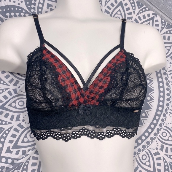 La Vie En Rose Other - NWOT LA VIE EN ROSE lace and plaid bra​​​​​​​​​​​
